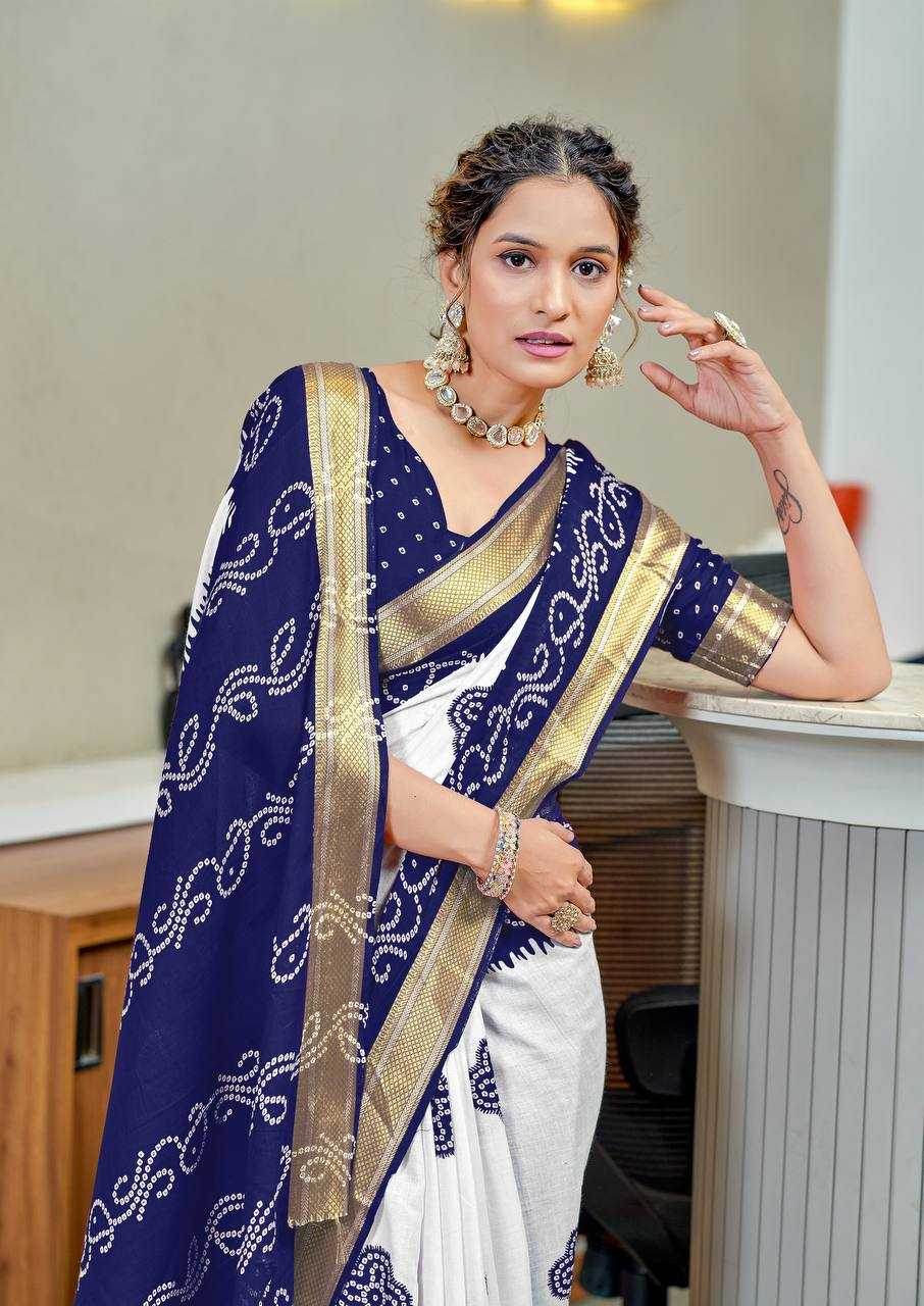 Bandhani Printed Cotton Sarees - MYLUXURY LANE ENTERPRISE